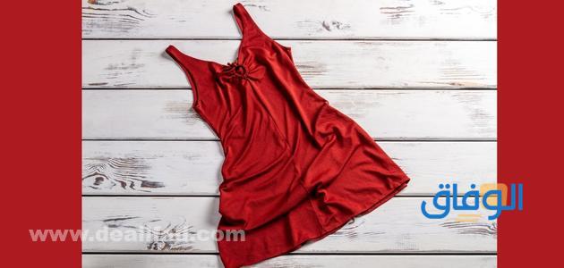 فستان خطوبة احمر قصير بأكمام شيفون